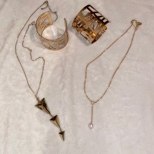 Gold jewelry bundle.